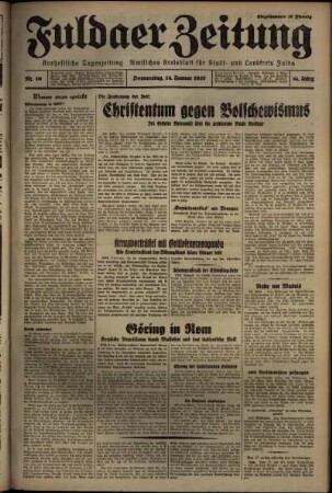 Ausgabe vom Donnerstag, den 14. Januar 1937.