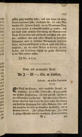 183-204, Neun und zwanzigster Brief