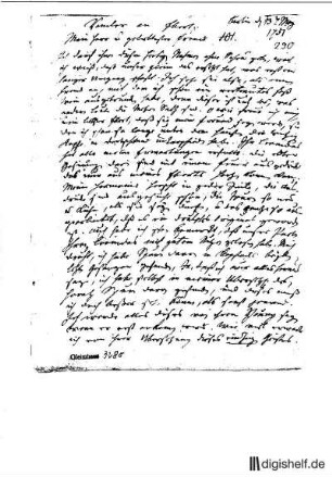 290: Brief von Karl Wilhelm Ramler an Johann Arnold Ebert