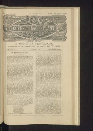 Cope's Tobacco Plant. No. 47. - Vol. I. February, 1874.