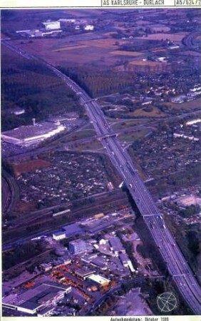 AS Karlsruhe-Durlach dreispuriger Ausbau, Autobahnstrecke, Überführung/DB
