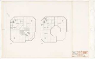 Zentralbibliothek der Landbauwissenschaft, Bonn Neubau: Vorentwurf D-B, Grundriss 1.OG, 2.OG, 1:200