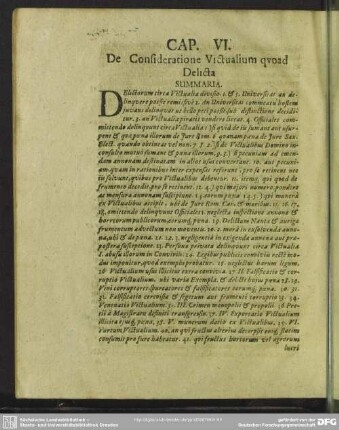 Cap. VI. De Consideratione Victualium quoad Delicta