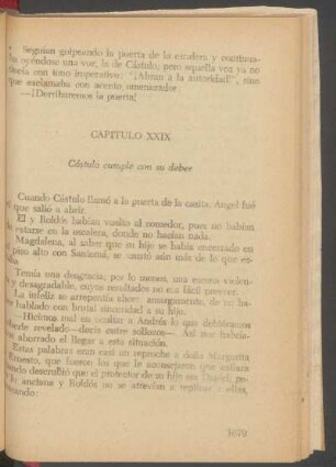 Capítulo XXIX - Cástulo cumple con su deber