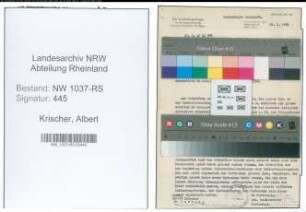 Entnazifizierung Albert Krischer , geb. 23.08.1905 (Vermess.Techniker)