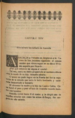 Capítulo XXV - Una mirada incendiaria de Anatalia