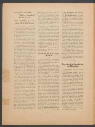 Sesión del día 6 de Agosto de 1928