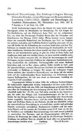 Diestelkamp, Bernhard :: Die Städteprivilegien Herzog Ottos des Kindes, ersten Herzogs von Braunschweig-Lüneburg, 1204 - 1252, (Quellen und Darstellungen zur Geschichte Niedersachsens, 59) : Hildesheim, Lax, 1961