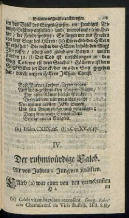 IV. Der ruhmwürdige Caleb