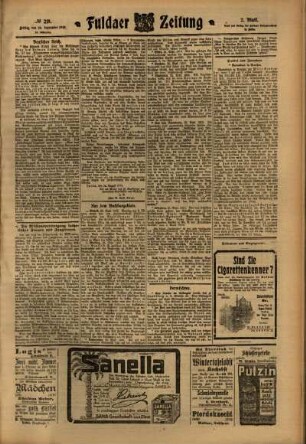 Zweite Ausgabe vom Freitag, den 23. September 1910.