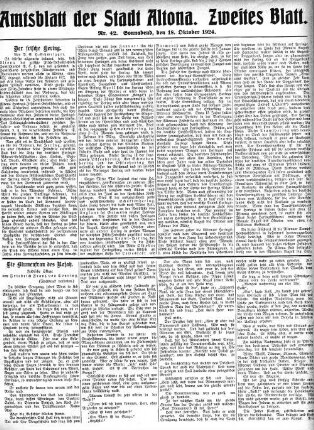 Nummer 42. Zweites Blatt. : Sonnabend, den 18. Oktober 1924