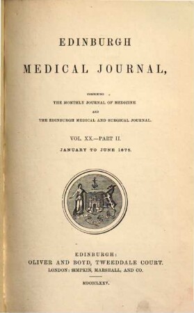 Edinburgh medical journal, 20,2. 1875