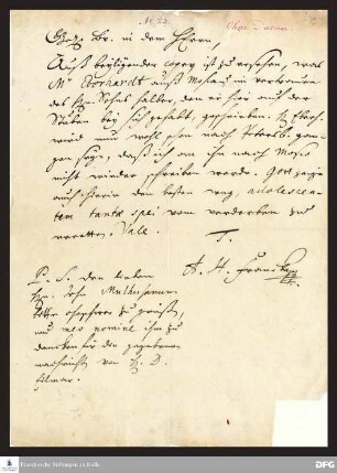 Brief von August Hermann Francke an Gottfried Vockerodt.