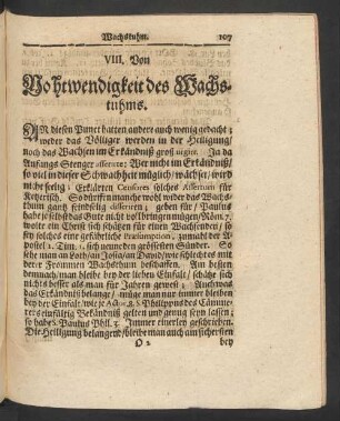 VIII. Von Nothwendigkeit des Wachsthums