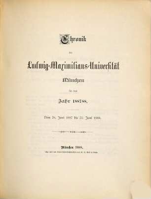 Chronik. 1887/88