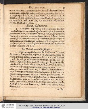 De Baptismi Genere, Forma, et Causa Efficiente