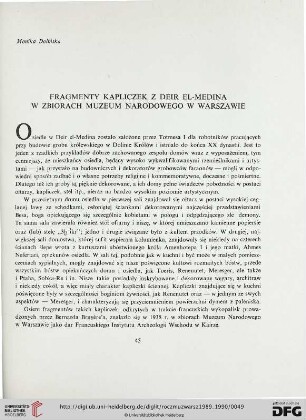 33/34: Fragmenty kapliczek z Deir el-Medina w zbiorach Muzeum Narodowego w Warszawie