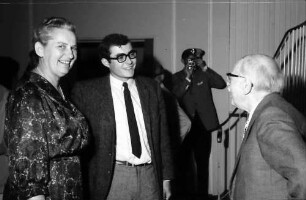 20. Tagung 1970 Chemiker; Maikäferrede: Frau Staudinger, Junger Mann ?, Leopold Ruzicka