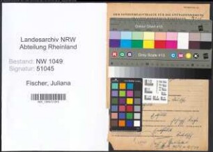 Entnazifizierung Juliana Fischer , geb. 11.03.1889 ()