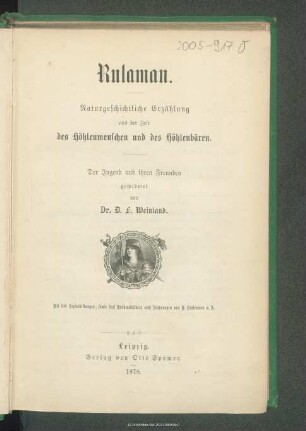 Rulaman : naturgeschichtliche Erzählung aus der Zeit des Höhlenmenschen und des Höhlenbären