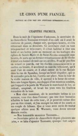 Le choix d‘une fiancée. Histoire ou l’on voit des aventures invraisemblables