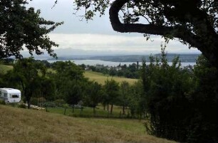 Überlingen: Fernblick von der B 31 auf See - Säntis