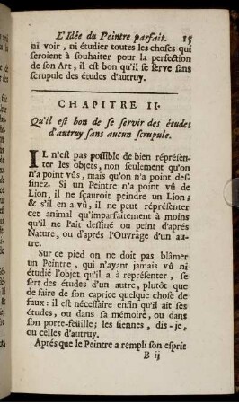 Chapitre II. Qu'il est bon de se servir des Etudes d'autruy sans aucun scrupule