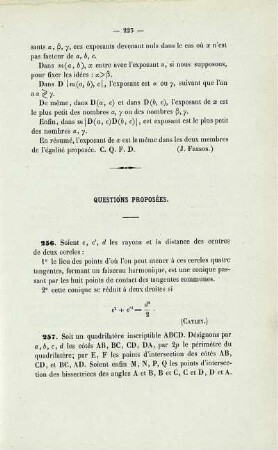 Questions proposées.