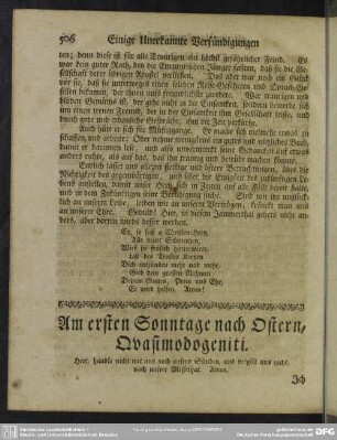 Am ersten Sonntage nach Ostern, Quasimodogeniti