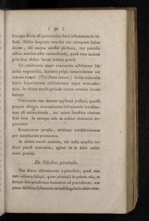 De Febribus pituitosis.