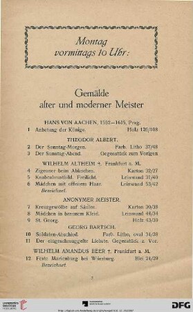 Gemälde alter und moderner Meister (Nr. 1-154)