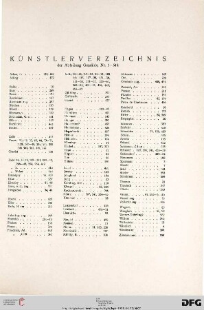 Künstlerverzeichnis