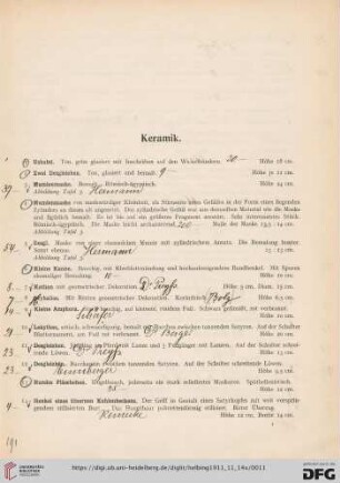 Keramik (Nr. 1-84)