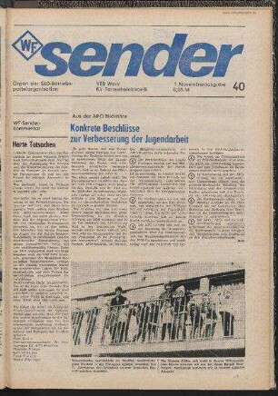 Betriebszeitung 'WF-Sender', Nr.40/1972 (1. Novemberausgabe 1972)