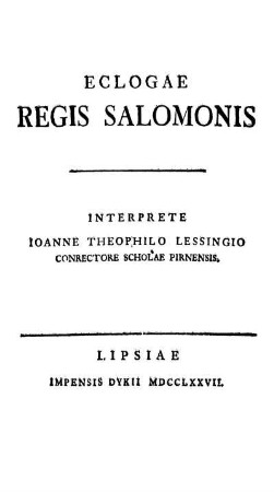 Eclogae regis Salomonis