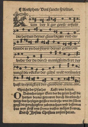 Antiphen/ Veni sancte spiritus.