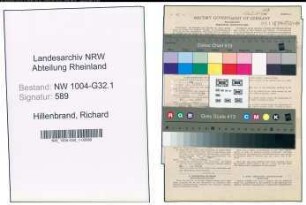 Entnazifizierung Richard Hillenbrand , geb. 08.05.1891 (Kapellmeister)