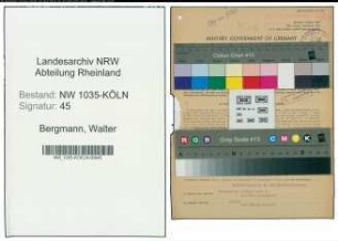 Entnazifizierung Walter Bergmann , geb. 14.04.1902 (Hilfsaufseher)