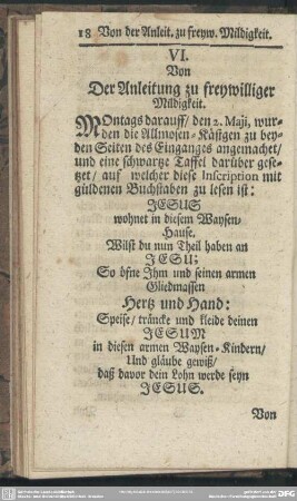 VI. Von Der Anleitung zu freywilliger Mildigkeit