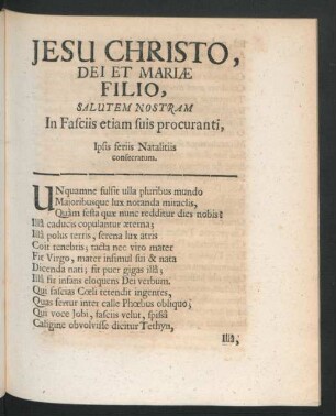 Jesu Christo, Dei Et Mariae Filio ...