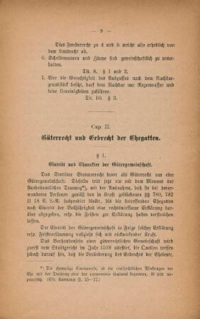 Cap. II. Güterrecht und Erbrecht der Ehegatten.