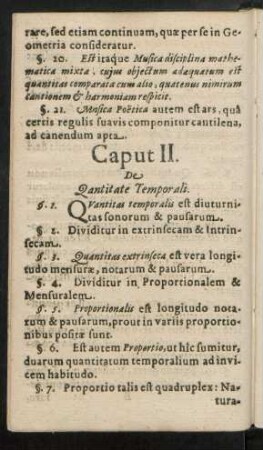 Caput II. De Quantitate Temporali.