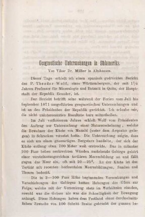 Geognostische Untersuchungen in Südamerika