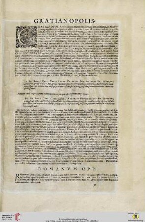 Gratianopolis (Grenoble) / Romanum Opp. (Dauphiné)