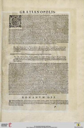 Gratianopolis (Grenoble) / Romanum Opp. (Dauphiné)