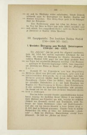 I. Periode: Übergang zum Verfall. Interregnum 1250(54-56)-1273