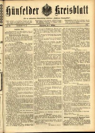 Ausgabe vom Donnerstag, den 08. Oktober 1914.