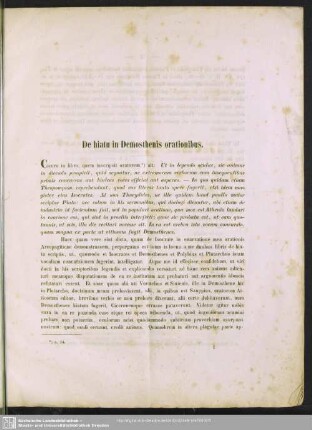 De hiatu in Demosthenis orationibus