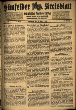 Zweite Ausgabe vom Samstag, den 04. März 1933.