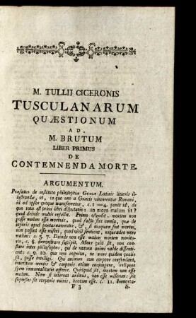 Liber Primus de Contemnenda Morte.